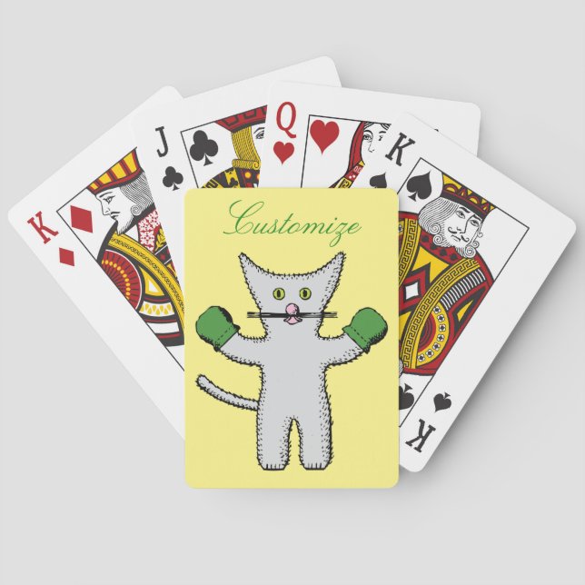 Boxing Kitten with Mittens Thunder_Cove Playing Cards (Back)