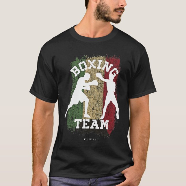 Boxing Kuwait Combat Sports Fighter Boxing T-Shirt (Front)