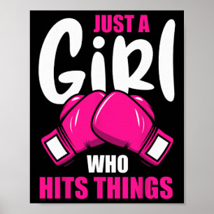Boxing Lovers Boxing Girl Just A Girl Who Hits Thi Poster