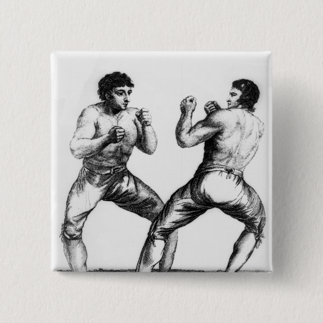 Boxing Match 2 Inch Square Button (Front)