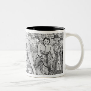 Boxing match between Thomas Futrell & John Two-Tone Coffee Mug