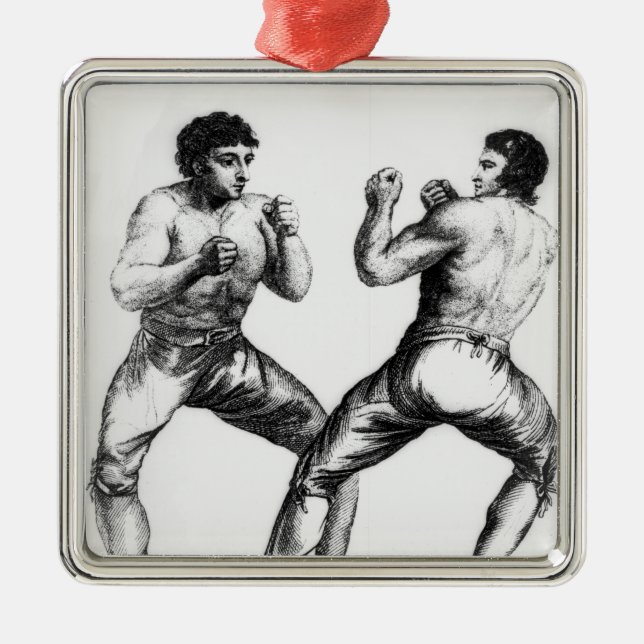 Boxing Match Metal Ornament (Front)