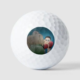 Boxing Match with Two Men Golf Balls