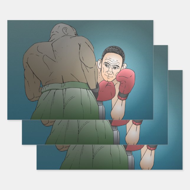 Boxing Match Wrapping Paper Sheet (Set)