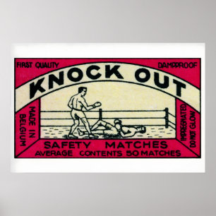 Boxing Matchbox Art Print, Belgian Vintage Poster