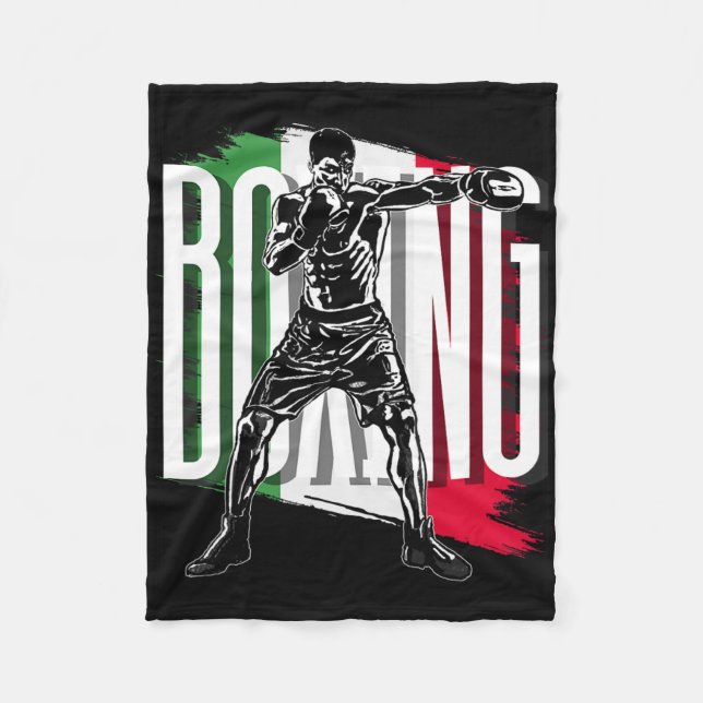 Boxing , Mexican Flag  Fleece Blanket (Front)