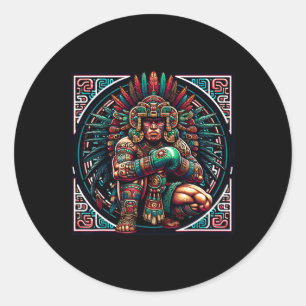 Boxing Mexico Funny Mexican Vintage Style Boxing M Classic Round Sticker