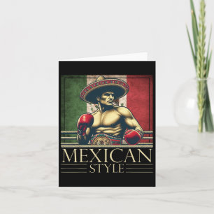 Boxing Mexico Mexican Vintage Style Boxing Flag Me Card