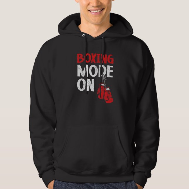 Boxing Mode On Professional Boxer Knockout Puncher Hoodie (Front)