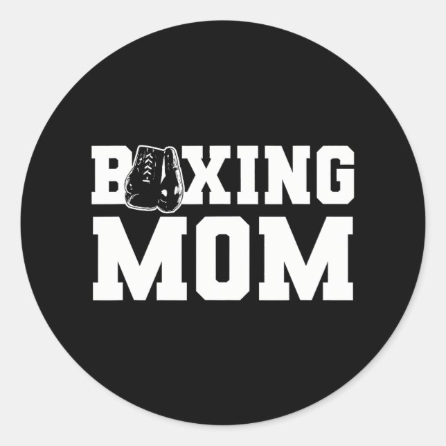 Boxing Mom Boxing Gloves Boxer Classic Round Sticker (Front)