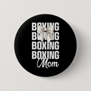 Boxing Mom Coquette Bow Cute Boxing Lovers Mothers 2 Inch Round Button