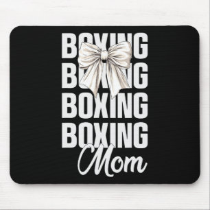 Boxing Mom Coquette Bow Cute Boxing Lovers Mothers Mouse Pad