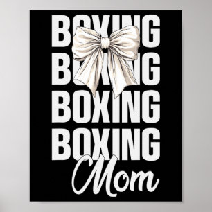 Boxing Mom Coquette Bow Cute Boxing Lovers Mothers Poster