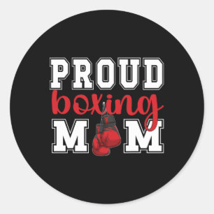 Boxing Mom Proud Boxing Mama Boxing Mother Classic Round Sticker