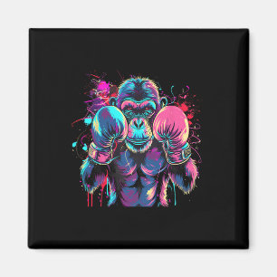 Boxing Monkey Lover Boxing Gloves Kickboxing Funny Magnet