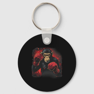 Boxing Monkey With Boxing Gloves Kickboxing Funny Keychain