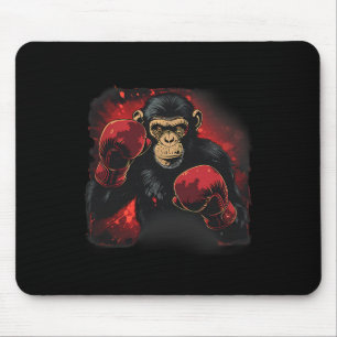 Boxing Monkey With Boxing Gloves Kickboxing Funny  Mouse Pad