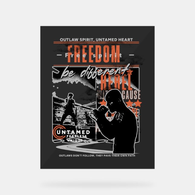 Boxing Motivation Rebel Fighter Gym Decor (Recto)