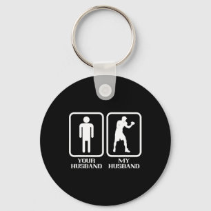 Boxing My Husnd Boxer Kickboxer Boxing Gloves Kick Keychain