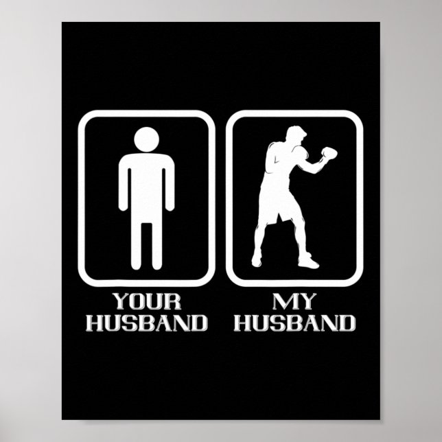 Boxing My Husnd Boxer Kickboxer Boxing Gloves Kick Poster (Front)