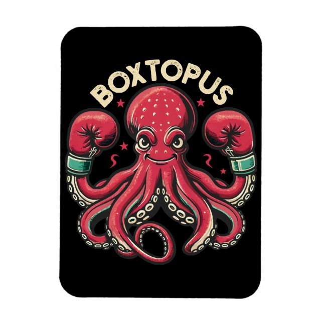 Boxing Octopus - Boxtopus Magnet (Vertical)