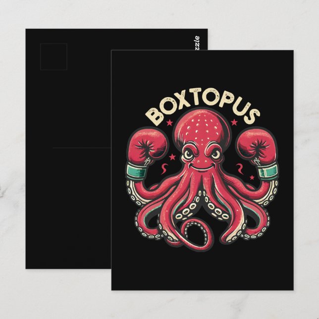 Boxing Octopus - Boxtopus Postcard (Front/Back)