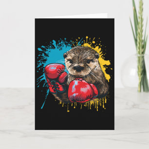 Boxing Otter Lover Boxing Gloves Kickboxing Funny Card