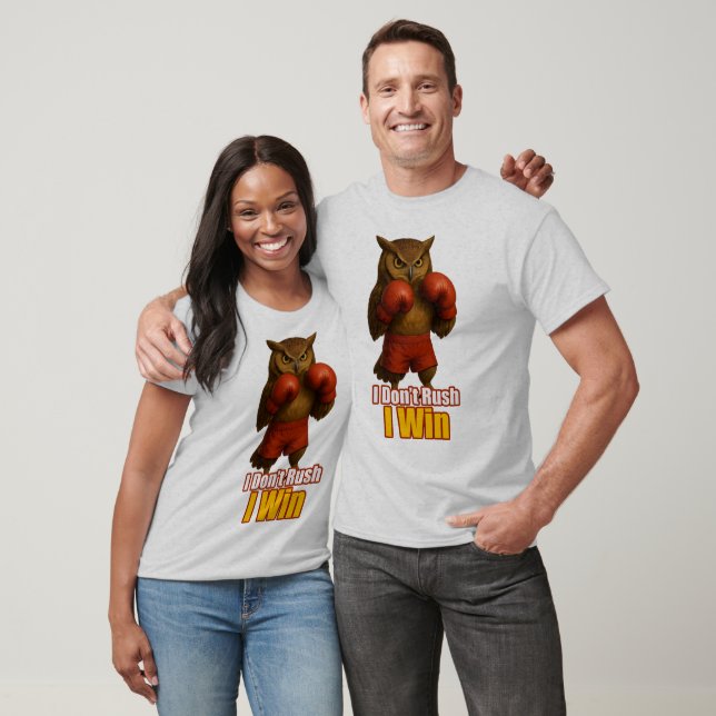 Boxing Owl  Win with Patience T-Shirt (Unisex)