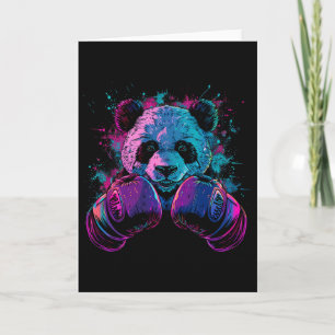 Boxing Panda Lover Boxing Gloves Kickboxing Funny Card