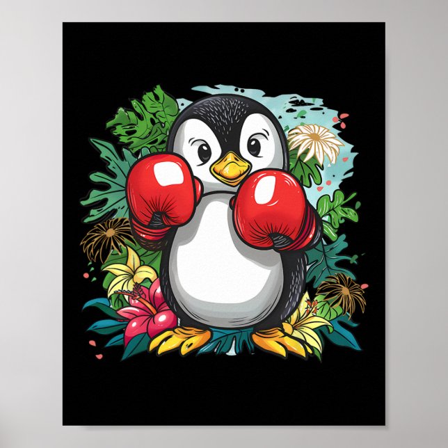 Boxing Penguin Lover Boxing Gloves Kickboxing Funn Poster (Front)