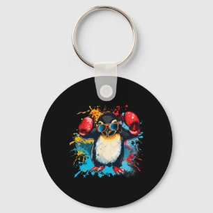 Boxing Penguin With Boxing Gloves Kickboxing Funny Keychain