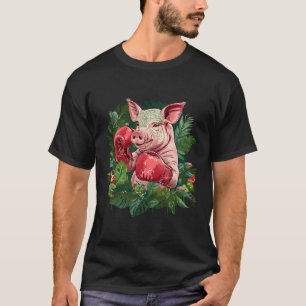 Boxing Pig With Boxing Gloves Kickboxing Funny Box T-Shirt