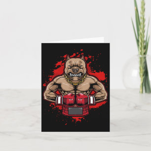 Boxing Pit Bull Loves Pitbulls Workout Dog Animal  Card
