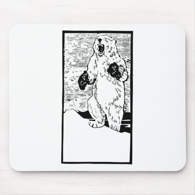 Boxing Polar Bear Fighting Global Warming Funny  Mouse Pad (Front)