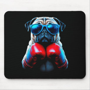 Boxing Pug Dog Kickboxing Cool  Mouse Pad