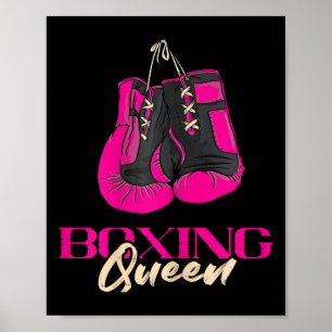 Boxing Queen Kickboxer Kickboxing Boxing Gloves Bo Poster