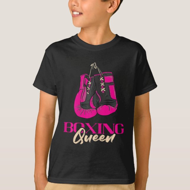 Boxing Queen Kickboxer Kickboxing Boxing Gloves Bo T-Shirt (Front)
