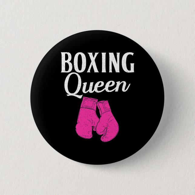 Boxing Queen Sport Fighting Boxer  2 Inch Round Button (Front)