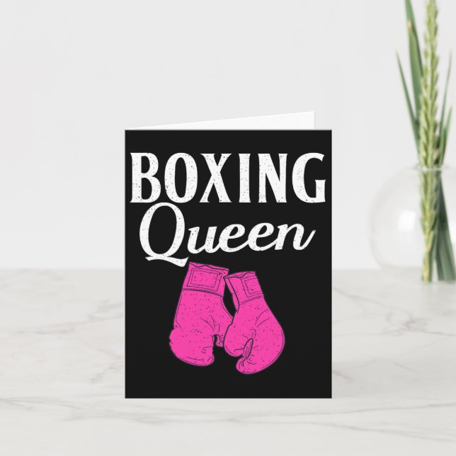 Boxing Queen Sport Fighting Boxer  Card (Front)
