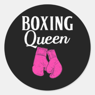 Boxing Queen Sport Fighting Boxer  Classic Round Sticker