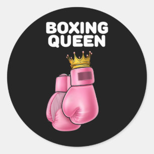 Boxing Queen Womens Boxing Girls Boxer Boxing Classic Round Sticker