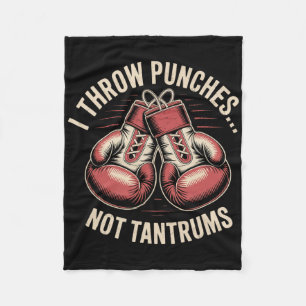 Boxing Quote Meme Strong Punches Zero Drama Punch  Fleece Blanket