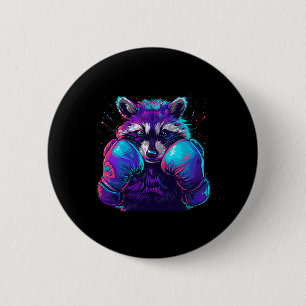Boxing Raccoon With Boxing Gloves Kickboxing Funny 2 Inch Round Button