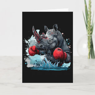 Boxing Rhino Boxing Gloves Kickboxing Funny Boxer  Card