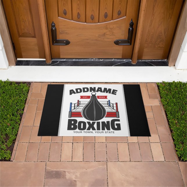 Boxing Ring ADD NAME Boxer Gym Speed Bag Doormat (Outdoor)