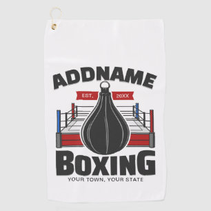 Boxing Ring ADD NAME Boxer Gym Speed Bag Golf Towel