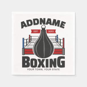 Boxing Ring ADD NAME Boxer Gym Speed Bag Napkin