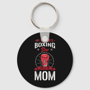 Boxing Ring Boxer Gloves Mom Coach Mother's Day  Keychain