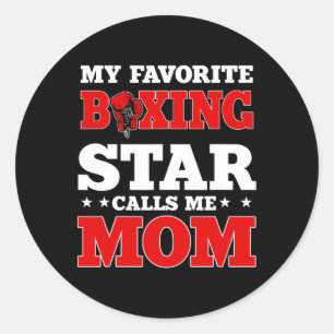 Boxing Ring Gloves Boxer Mom Coach Mother's Day Classic Round Sticker