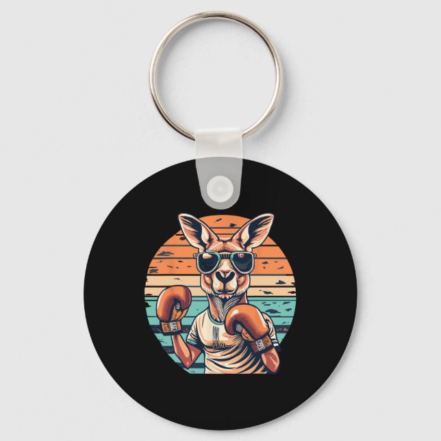 Boxing Roger Australian Kangaroo Boxing Boxer Kang Keychain (Front)
